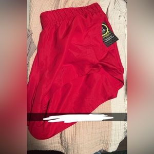 Red athletic shorts